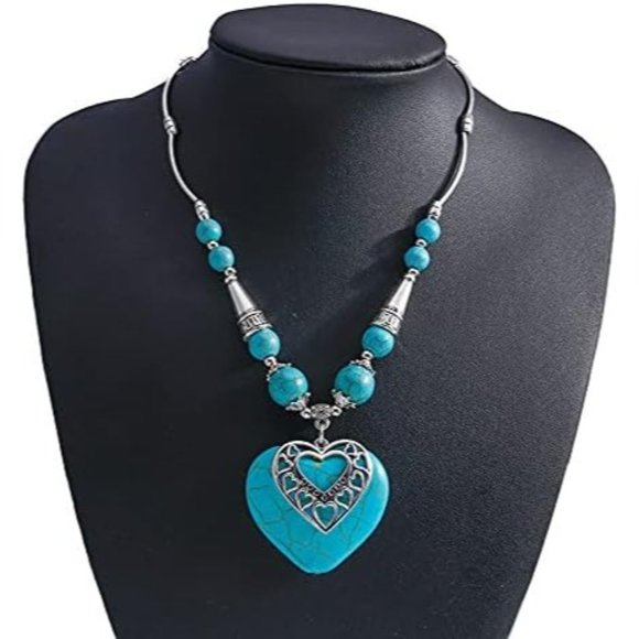 Bohemian Turquoise Necklace for Women Western Jewelry Boho Turquoise Nec… - Picture 3 of 7